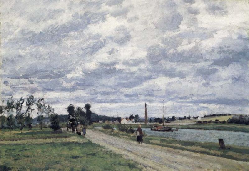 Camille Pissarro The banks of the Oise near Pontoise Bords de l-Oise pres de Pontoise Norge oil painting art